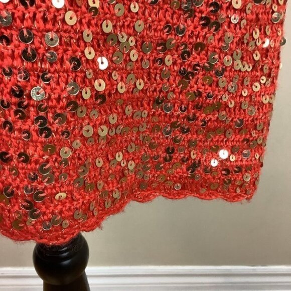 MANOUSH ANTHROPOLOGIE HANDMADE CROCHET SEQUIN MINI DRESS - Picture 8 of 10
